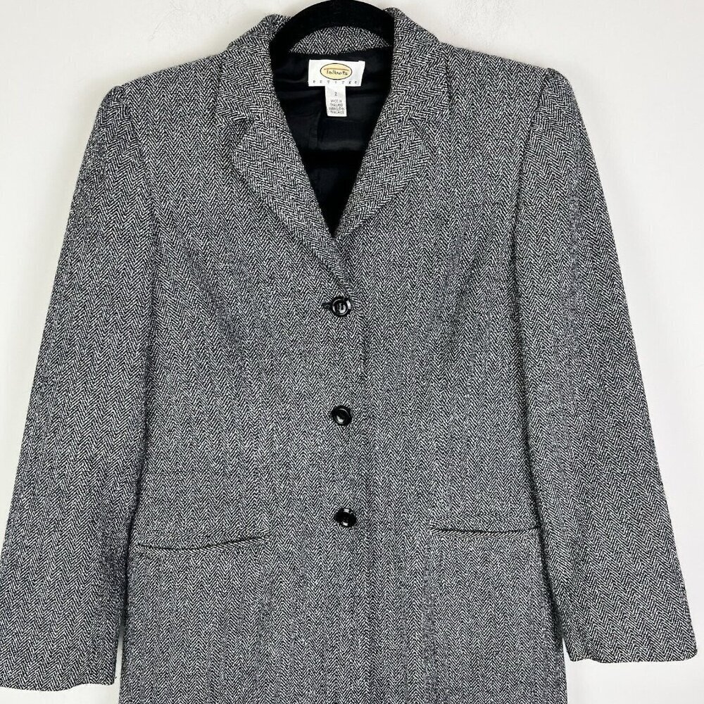 Talbots Women's Gray Herringbone Single Breasted … - image 2
